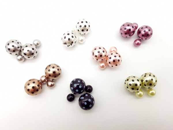 Punkte Dots Doppelkugel-Ohrstecker